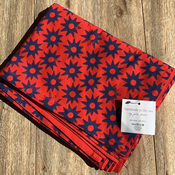 New- Anthropologie Set of 4 Silkscreened Cotton Placemats - Picture 4 of 6